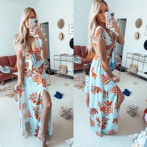 Blue and orange maxi